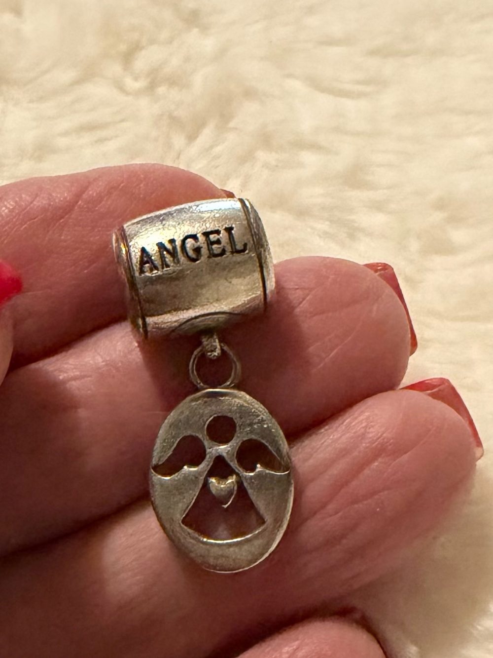 Brighton Silver Angel Barrel Charm
